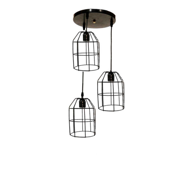 Metal Cluster Pendant Light with Metal Cage Design Model Nour
