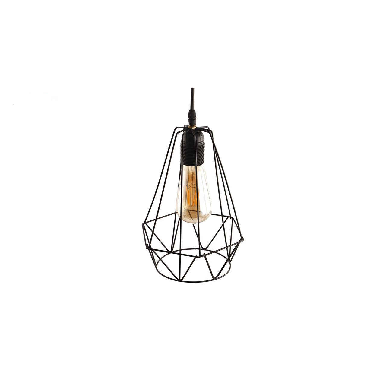 Metal Cluster Pendant Light with Metal Diamond Lampshade 3- Lights