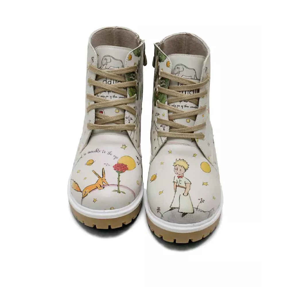 Graffiti Print Ankle Boot for Women – Synthetic Leather