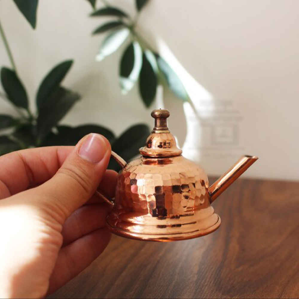 Copper Saffron Infuser Teapot Handcrafted Model Mess