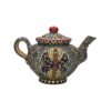 Decorative Pottery Teapot with Intricate Minakari Enameling Technique