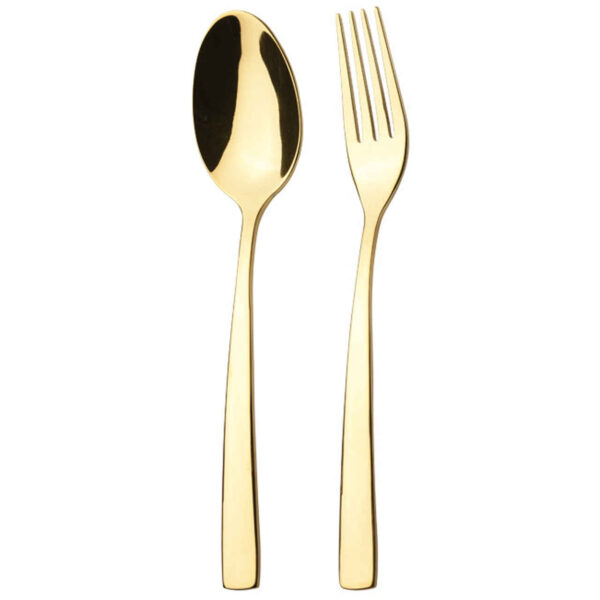 Spoon and Fork Flatware Set Dishwasher Safe 12 Pcs Model Gold