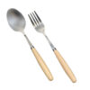Spoon and Fork Flatware Set Dishwasher Safe With Wooden Handle