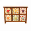 Handcrafted 6 Ceramic Drawers Chest with Wooden Box