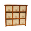 Handcrafted 9 Ceramic Drawers Chest with Wooden Box