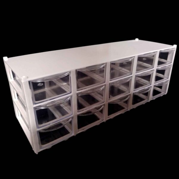 Plastic Drawers Storage Box with 15-Cabinet & 3 Rows