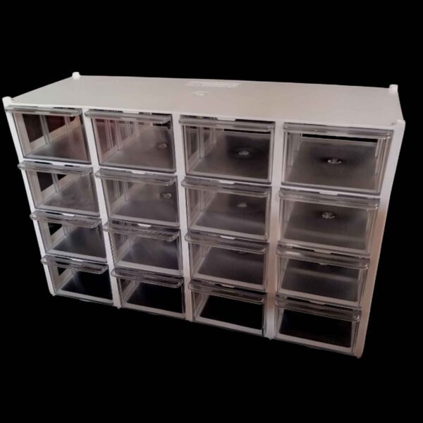 Plastic Drawers Storage Box with 16-Cabinet & 4 Rows