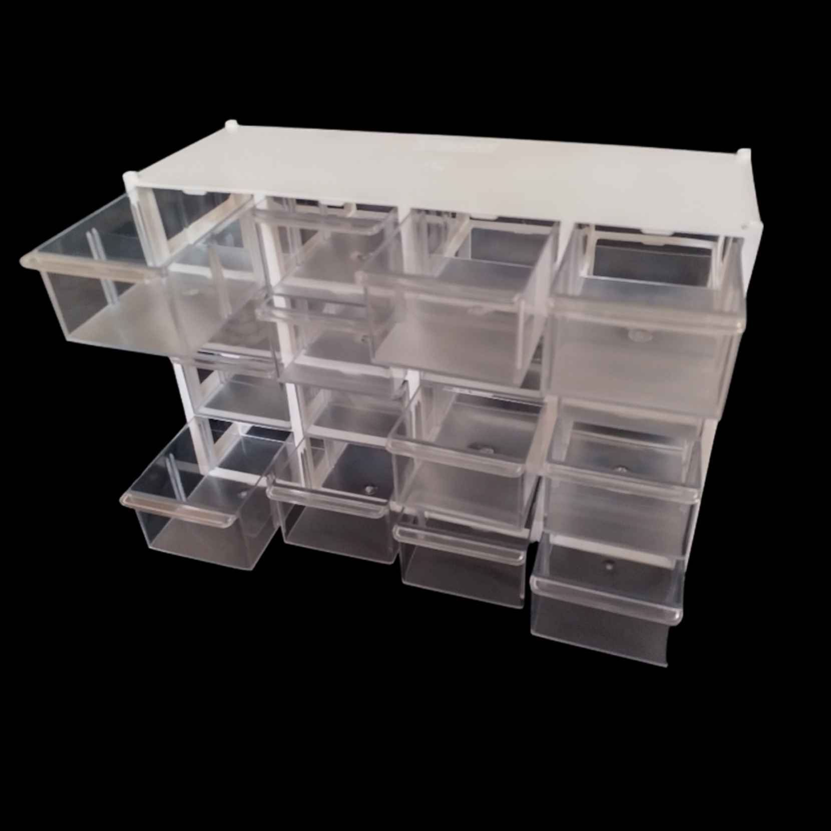 Plastic Drawers Storage Box with 16-Cabinet & 4 Rows
