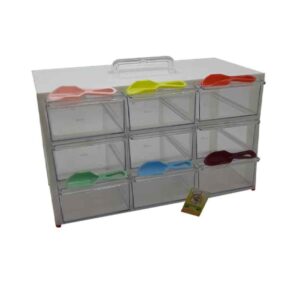 Drawer Storage Plastic with 9-Cabinet & Colorful Spoons