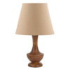 Accent Wooden Table Lamp With Fabric Lampshade Handcrafted Raha