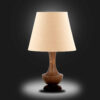 Accent Wooden Table Lamp With Fabric Lampshade Handcrafted Raha