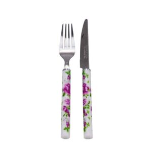 Fork and knife Set Flatware With Ceramic-handled Model Bahar