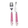 Fork and Knife Flatware Set with Ceramic-handled Model Floral