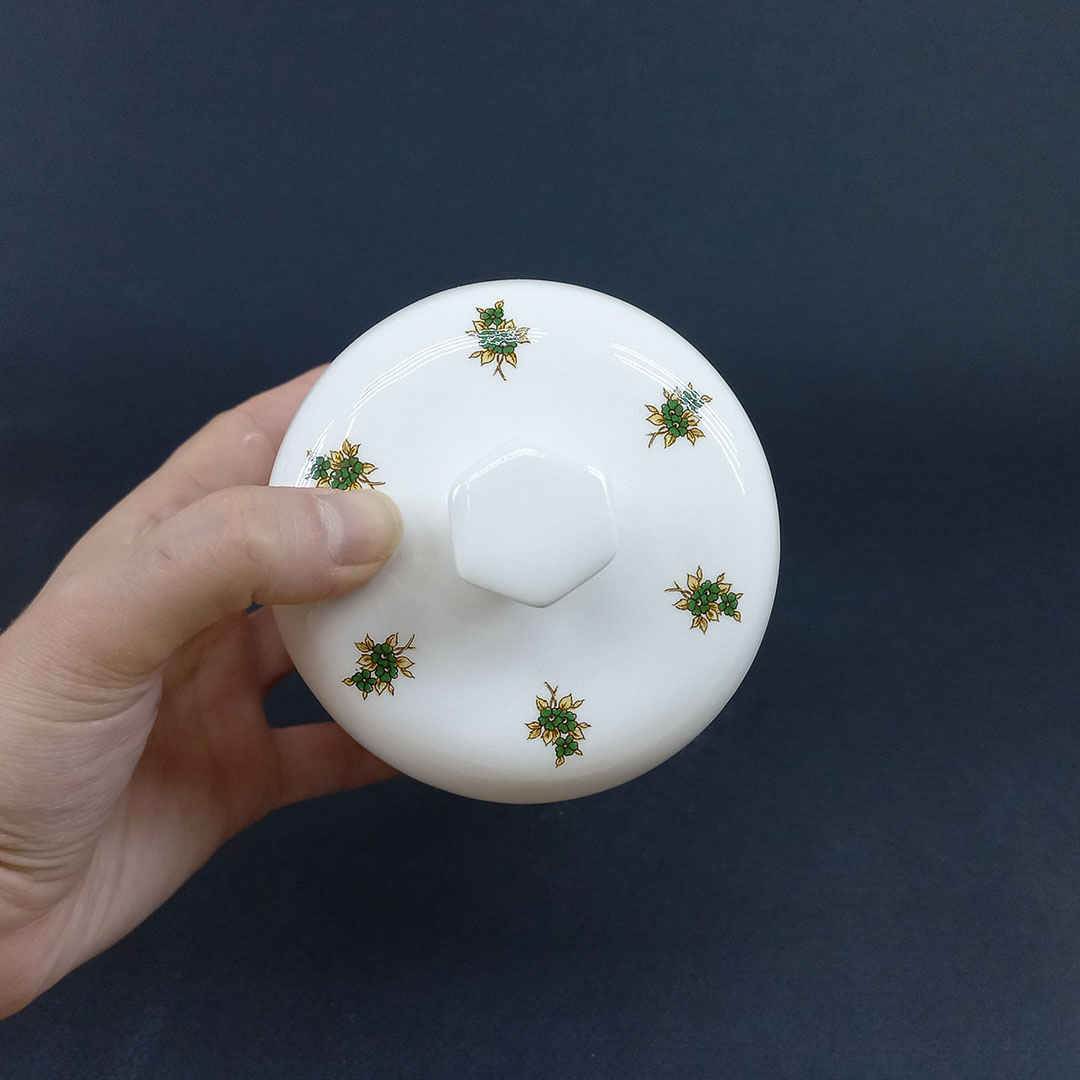 Ceramic Sugar Bowl with Lid Artistic Style