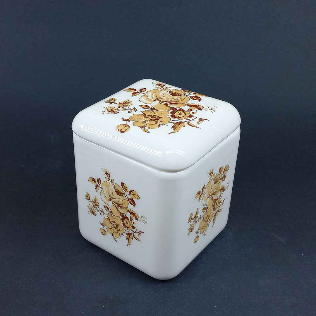 Ceramic Sugar Bowl with Lid Artistic Style Floral