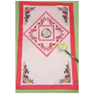 Islamic Prayer Mat Pink Velvet Sajadah with Vintage Floral Design