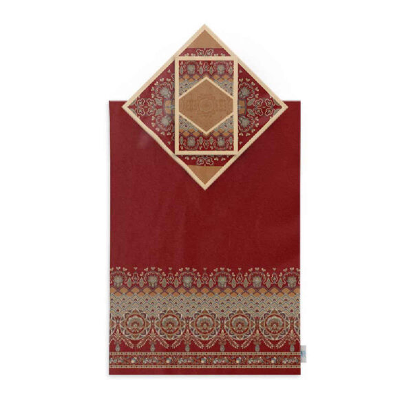 Islamic Prayer Mat Sajadah Lightweight with Brick Red Velvet