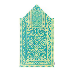 Islamic Prayer Mat Sajadah Lightweight with Light Green Velvet