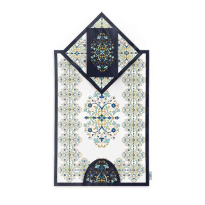 Islamic Prayer Mat Velvet Sajadah Lightweight with Damask Design