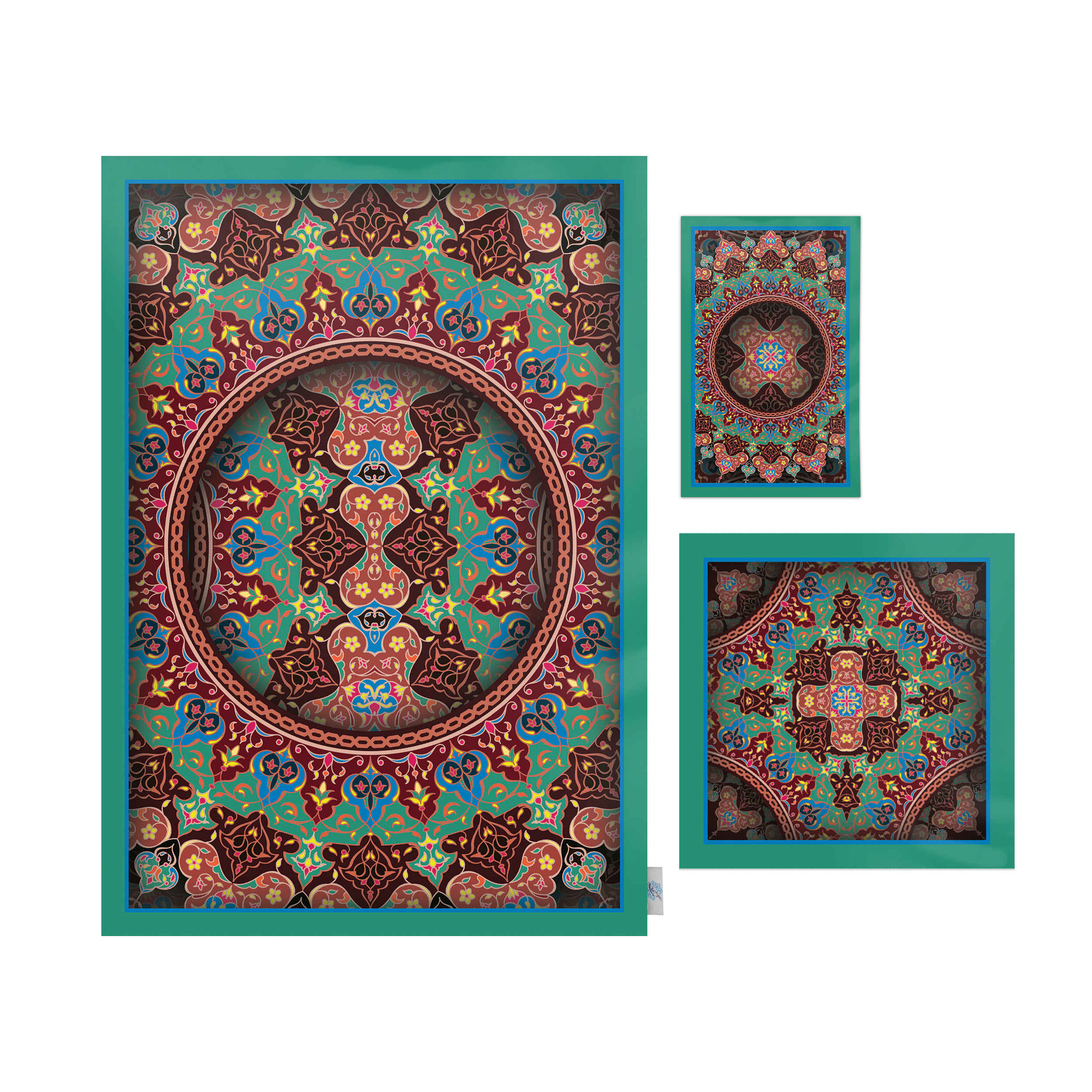 Islamic Prayer Mat Velvet Sajadah Lightweight with Eslimi Pattern