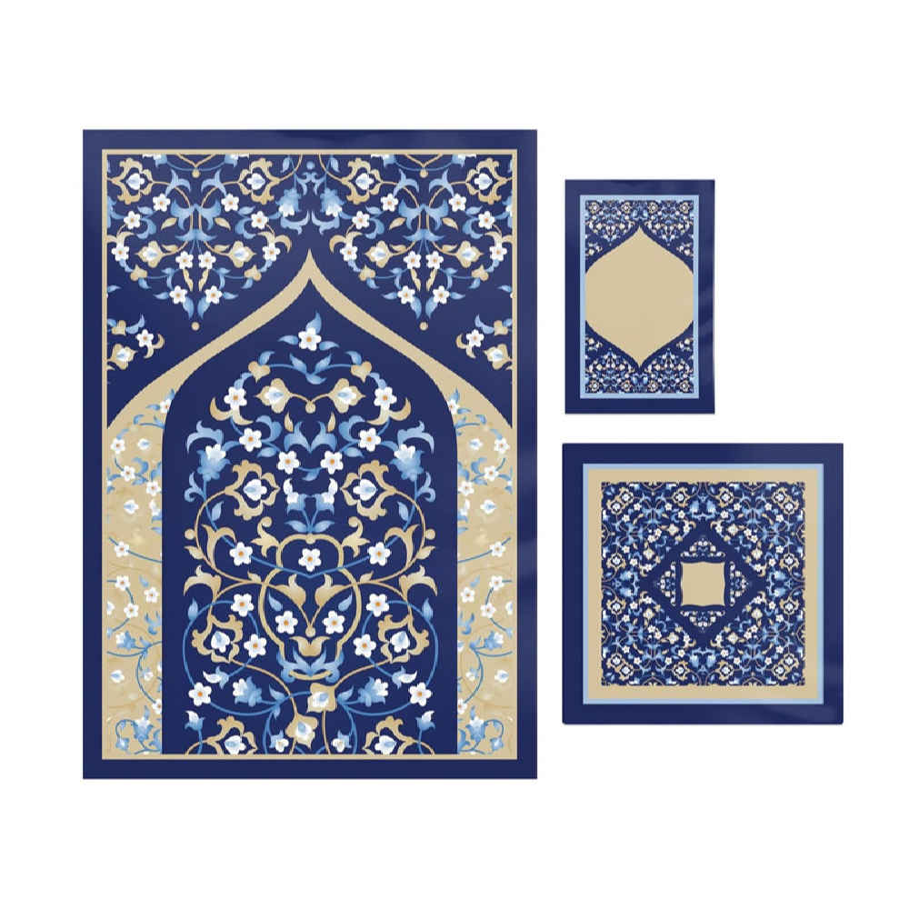 Islamic Prayer Mat Velvet Sajadah Lightweight with Floral Pattern