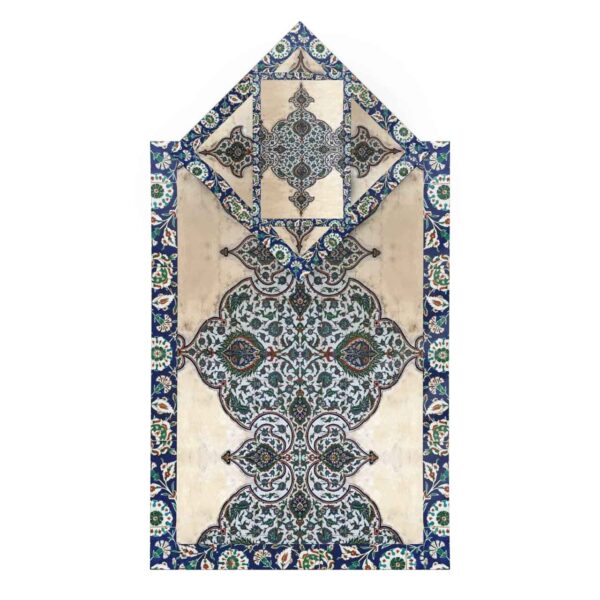 Islamic Prayer Mat Velvet Sajadah with Eslimi Design Model Negar