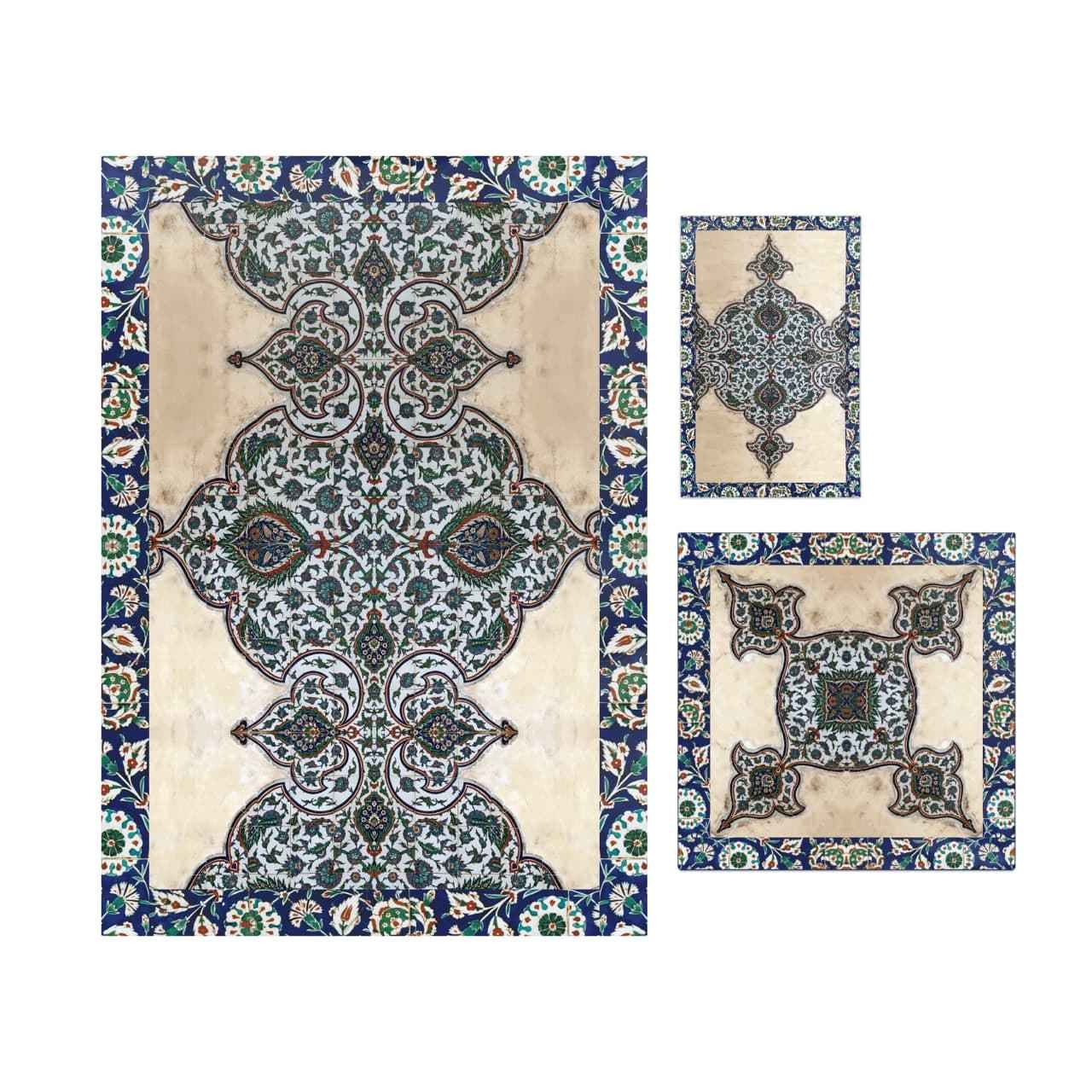 Islamic Prayer Mat Velvet Sajadah with Eslimi Design Model Negar