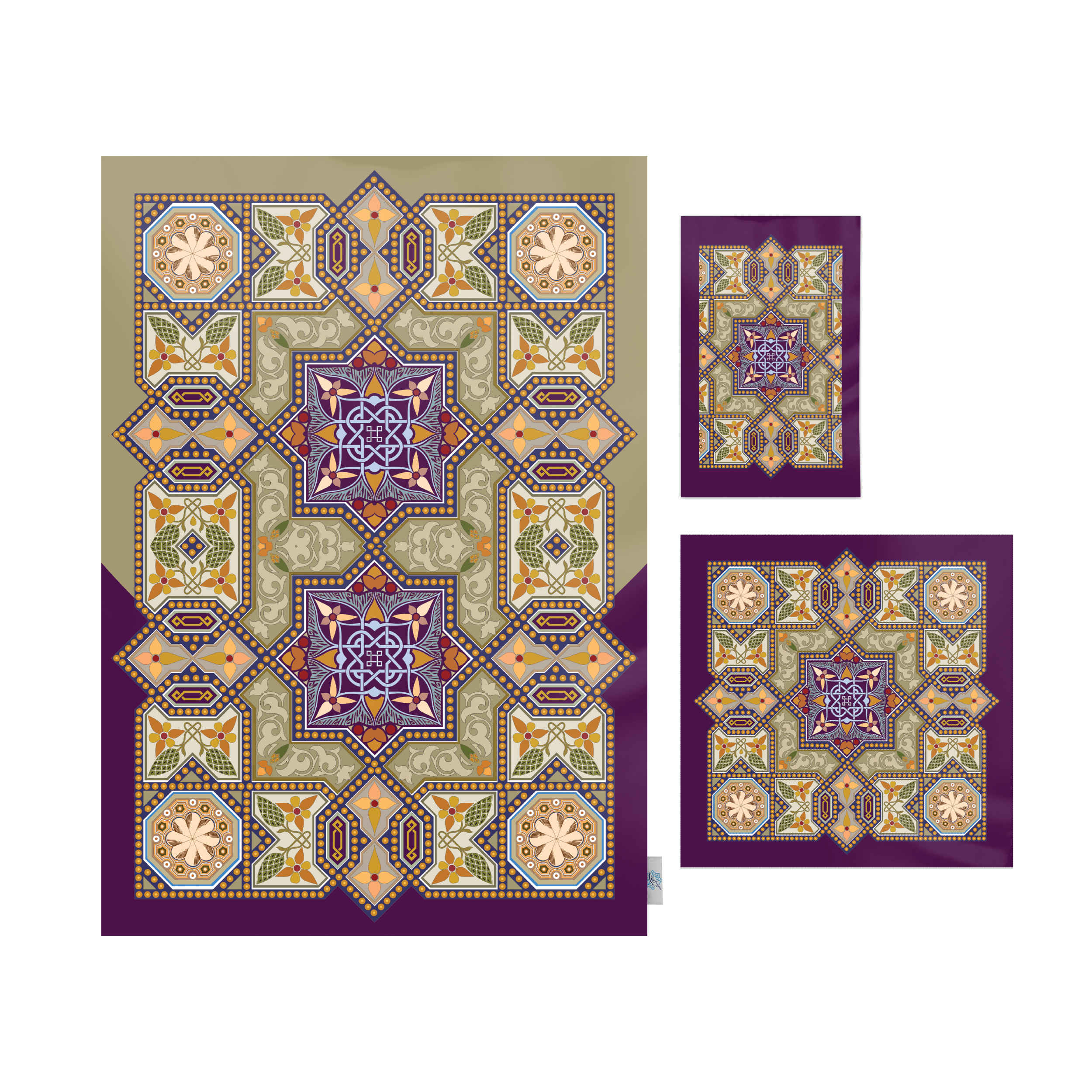 Islamic Prayer Mat Velvet Sajadah with Eslimi Design Model Nour