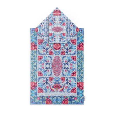 Islamic Prayer Mat Velvet Sajadah with Floral & Butterfly Pattern
