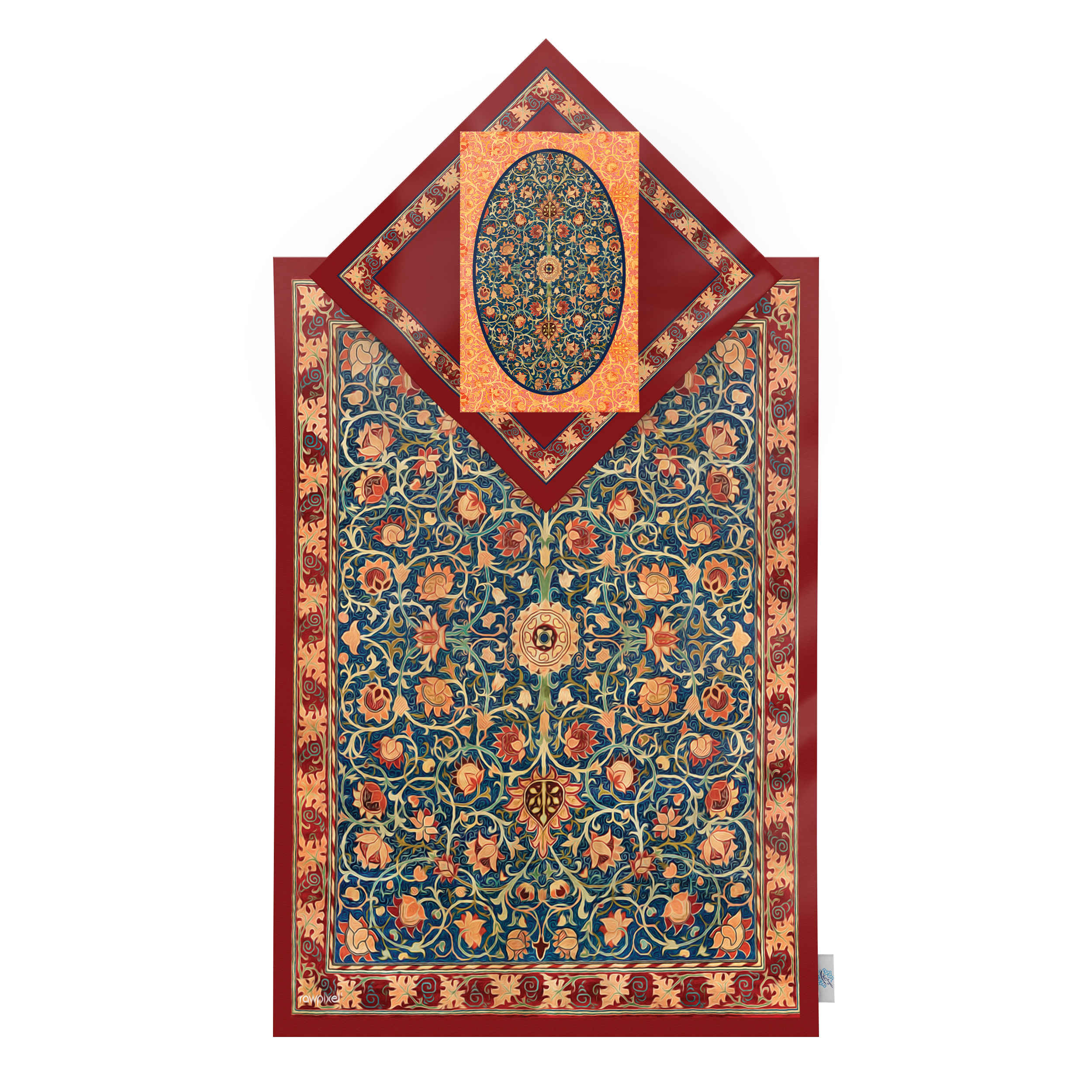 Islamic Prayer Mat Velvet Sajadah with Intricate Floral Design