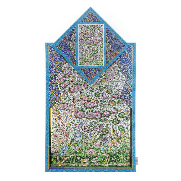 Islamic Prayer Mat Velvet Sajadah with Persian Tiles Pattern