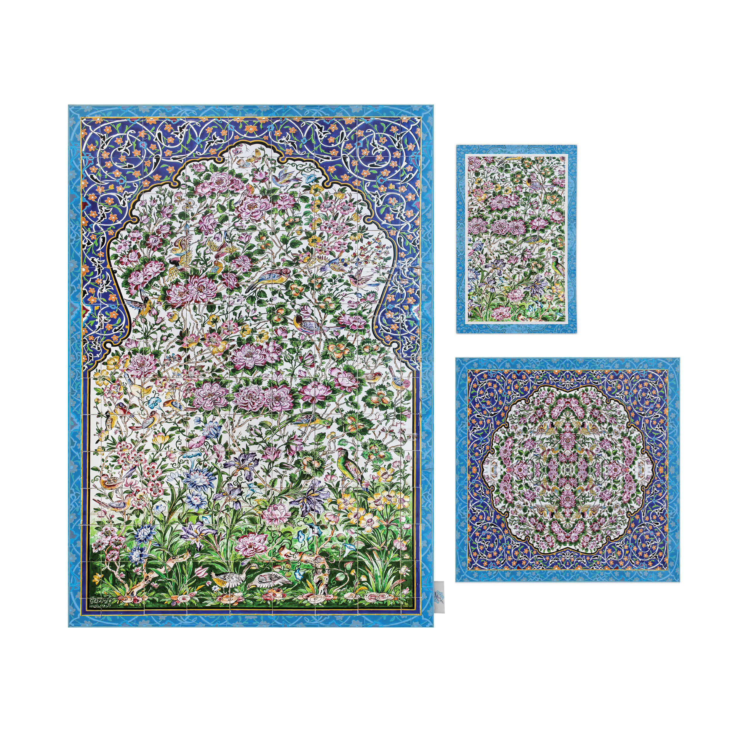 Islamic Prayer Mat Velvet Sajadah with Persian Tiles Pattern