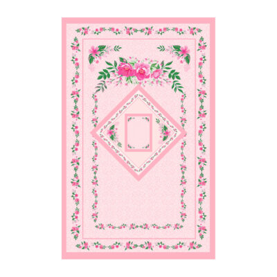 Islamic Prayer Mat Velvet Sajadah with Pink Floral Design