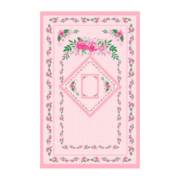 Islamic Prayer Mat Velvet Sajadah with Pink Floral Design