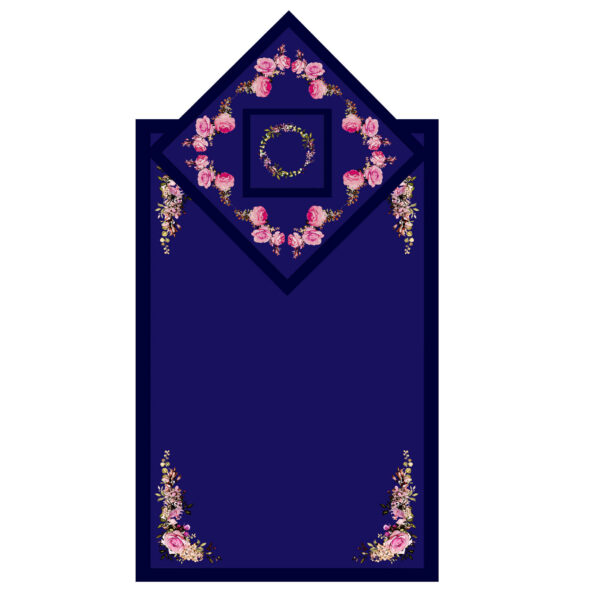 Islamic Prayer Mat Velvet Sajadah with Pink Floral Pattern