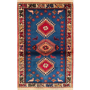 Islamic Prayer Rug Hand-Knotted Persian Rug for Salah Model Diamond