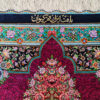 Authentic Persian Prayer Silk Rug Hand-Knotted & Luxurious Sajada Keyvan