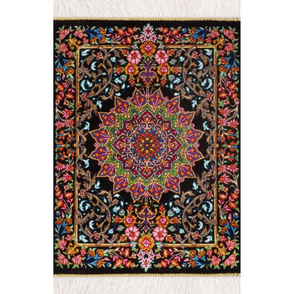 Authentic Persian Prayer Silk Rug Hand-Knotted & Luxurious Sajada Medallion