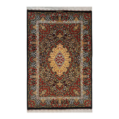 Authentic Persian Prayer Silk Rug Hand-Knotted & Luxurious Sajada Rahimi