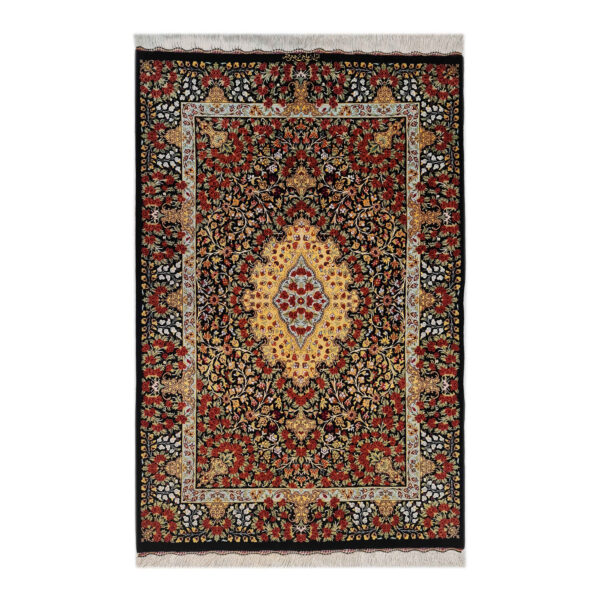 Authentic Persian Prayer Silk Rug Hand-Knotted & Luxurious Sajada Rahimi