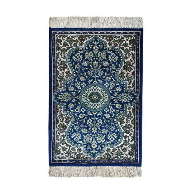 Authentic Persian Prayer Silk Rug Hand-Knotted & Luxurious Sajada Toranji