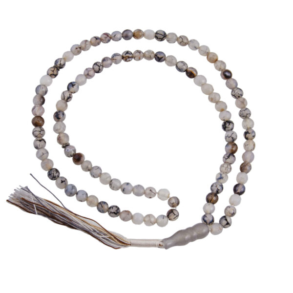 Islamic Agate Rosary Crafted with 101 Prayer Beads Tasbih Gray