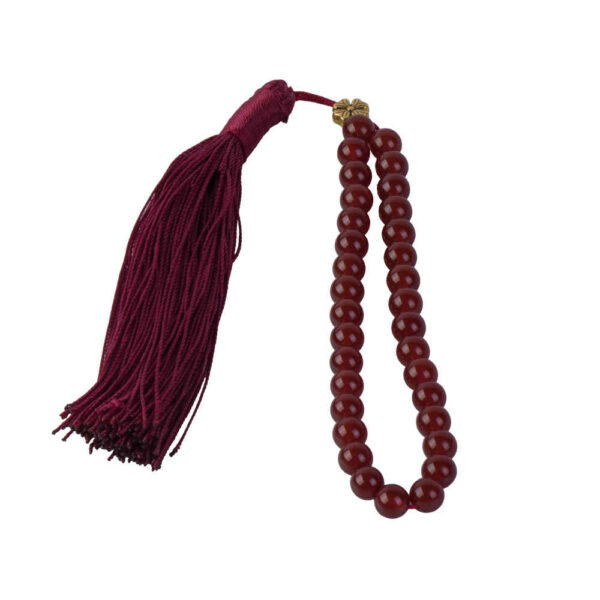 Islamic Agate Rosary Crafted with 33 Prayer Beads Tasbih Red