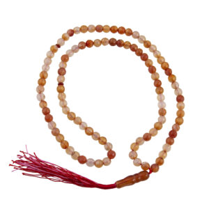 Islamic Rosary Prayer Beads with Orange Agate Gemstone