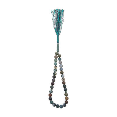 Islamic Agate Rosary Crafted with 33 Prayer Beads Tasbih Teal