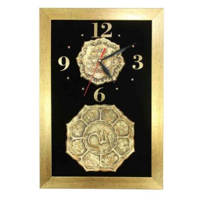 Islamic Decor Clock with Qul Hu Allah Hu Ahad Pottery Tile Design