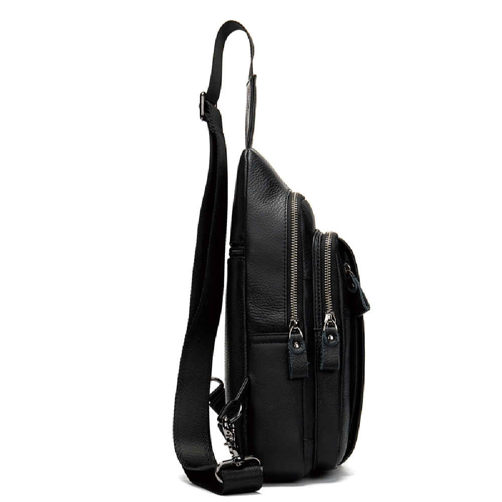 Leather Sling Shoulder Bag with Plenty of Compartments