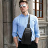 Leather Sling Shoulder Bag with Plenty of Compartments