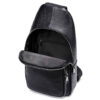 Leather Sling Shoulder Bag for Men & Women Black Color