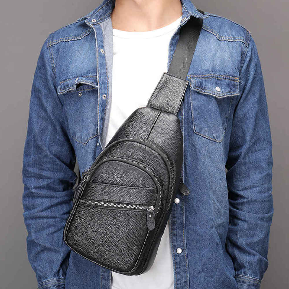 Leather Sling Shoulder Bag for Men & Women Model Fatima
